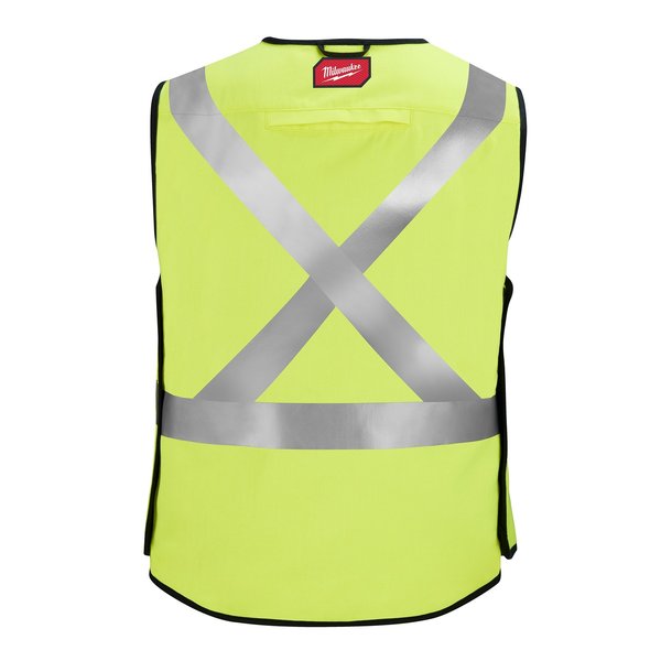Arc-Rated/Flame-Resistant Cat 1 Class 2 Breakaway High Visibility Yellow Safety Vest - 4X-Large/5X-Large