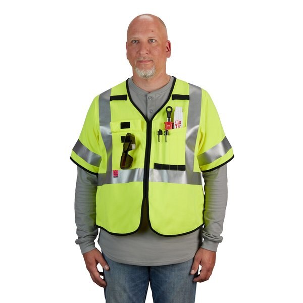 Arc-Rated/Flame-Resistant Cat 1 Class 3 High Visibility Yellow Safety Vest - Small/Medium