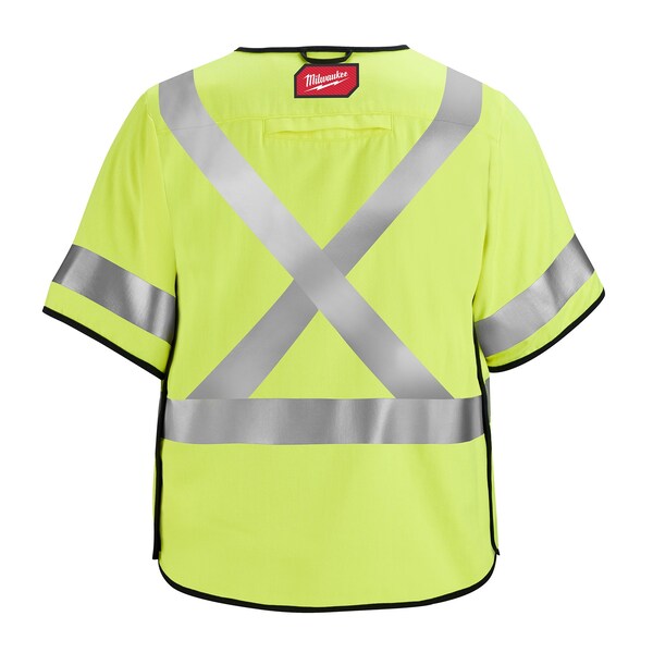Arc-Rated/Flame-Resistant Cat 1 Class 3 ANSI and CSA Compliant Breakaway High Visibility Yellow Safety Vest - Small/Medium