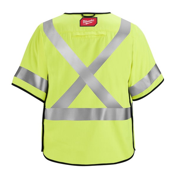 Arc-Rated/Flame-Resistant Cat 1 Class 3 ANSI and CSA Compliant Breakaway High Visibility Yellow Safety Vest - 2X-Large/3X-Large