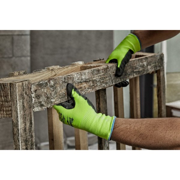 Level 2 Cut Resistant High Visibility Polyurethane Dipped Gloves - X-Large