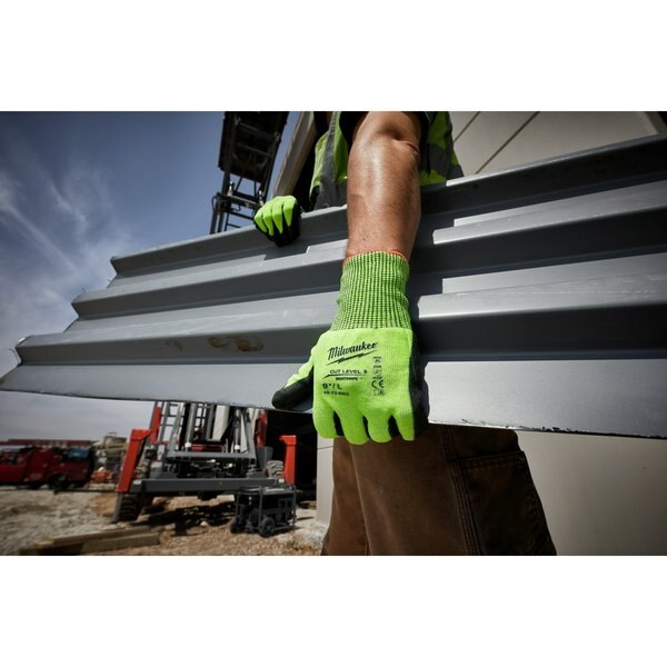Level 5 Cut Resistant High Visibility Polyurethane Dipped Gloves - Small (12 pair)