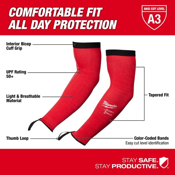 18 in. Level 3 Cut Resistant Protective Sleeves