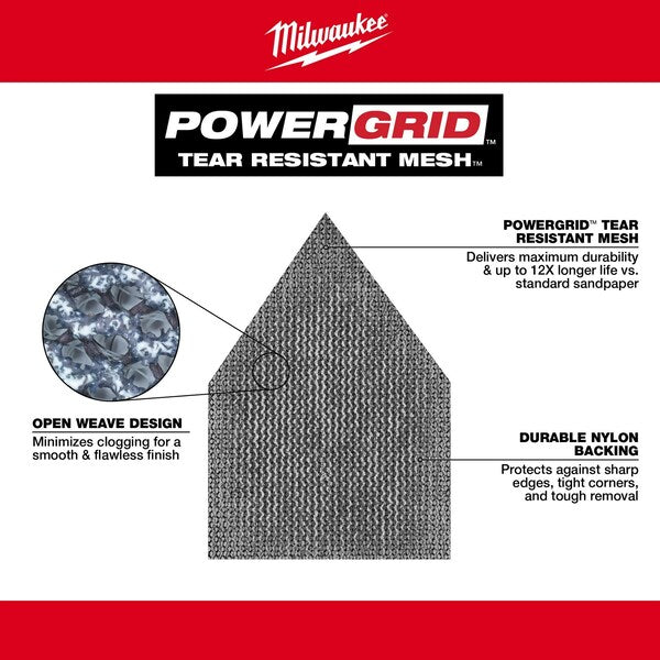 80 Grit Mesh Sanding Sheets for M12 FUEL Orbital Detail Sander (12 pk)