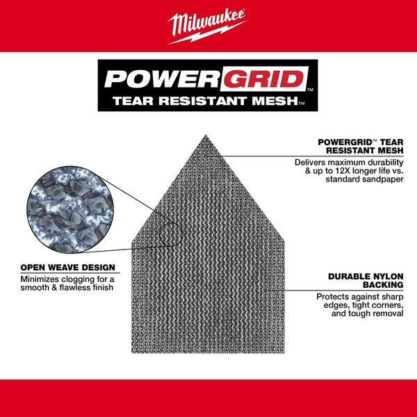 320 Grit Mesh Sanding Sheets for M12 FUEL Orbital Detail Sander (12 pk)