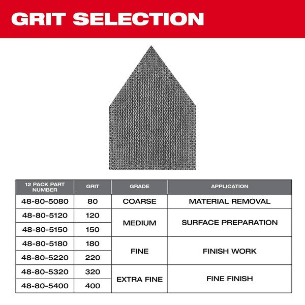 320 Grit Mesh Sanding Sheets for M12 FUEL Orbital Detail Sander (12 pk)