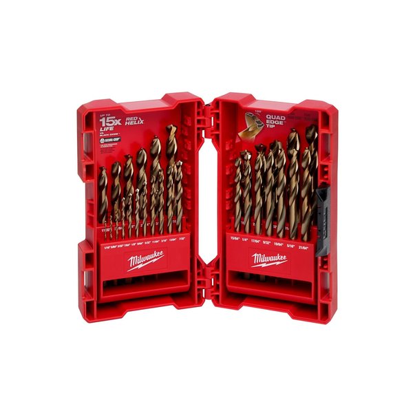 RED HELIX Cobalt Drill Bit Set, 29-Piece