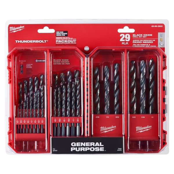 THUNDERBOLT Black Oxide Drill Bit Set, 29-Piece