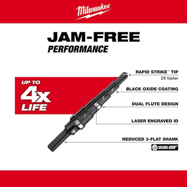 #2 Step Drill Bit, 3/16
