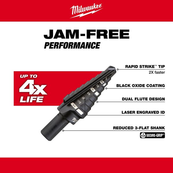 #3 Step Drill Bit, 1/4