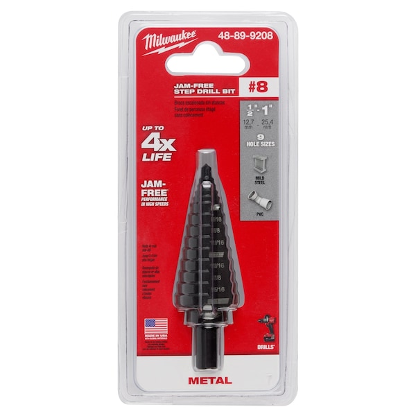 #8 Step Drill Bit, 1/2