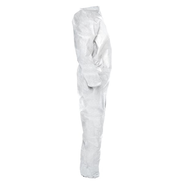 Disposable Coverall, 24 PK, White, SMMMS, Zipper