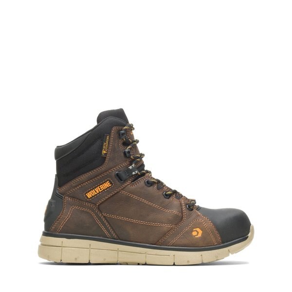 Size 7 Men's 6 in Work Boot Composite Work Boot, Brown