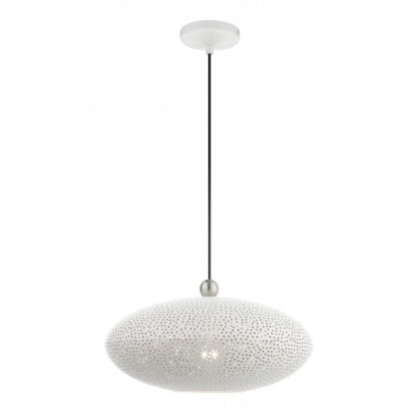 White with Brushed Nickel Accents Pendan