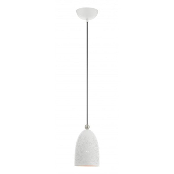 White with Brushed Nickel Accents Pendan