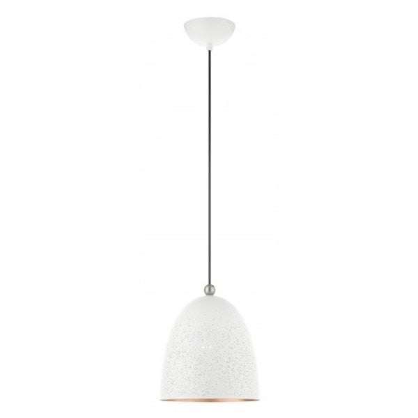 White with Brushed Nickel Accents Pendan