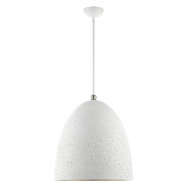 White with Brushed Nickel Accents Pendan