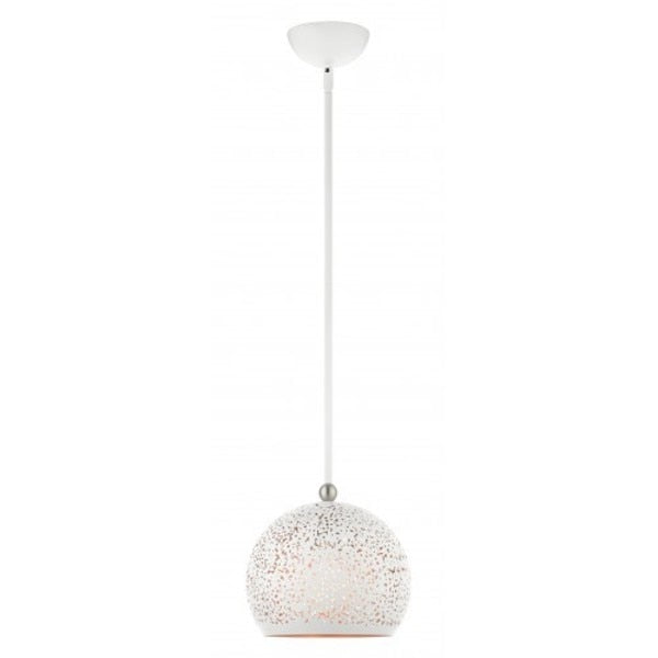 White with Brushed Nickel Accents Pendan
