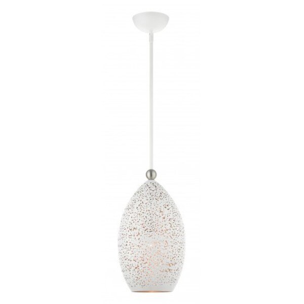 White with Brushed Nickel Accents Pendan