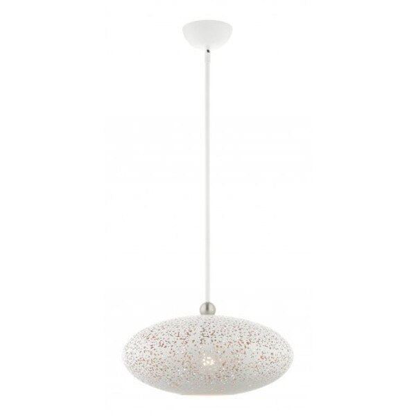White with Brushed Nickel Accents Pendan