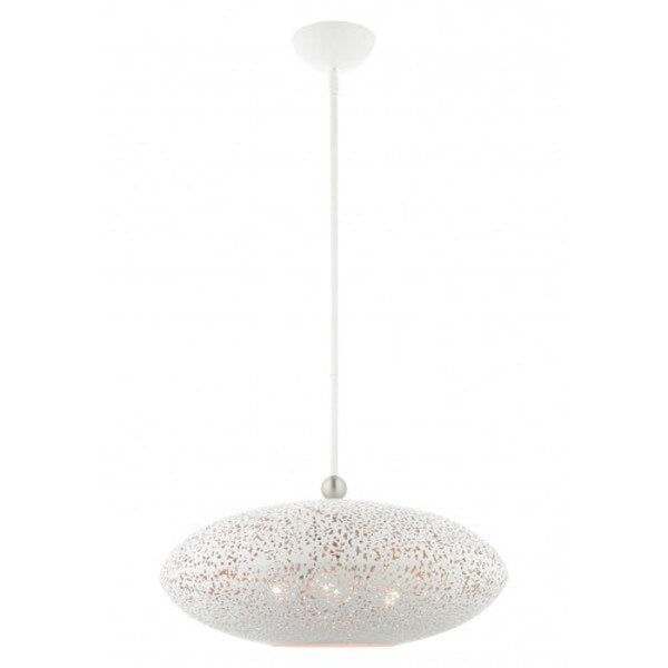 White with Brushed Nickel Accents Pendan