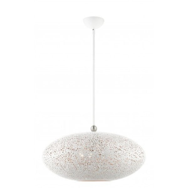 White with Brushed Nickel Accents Pendan