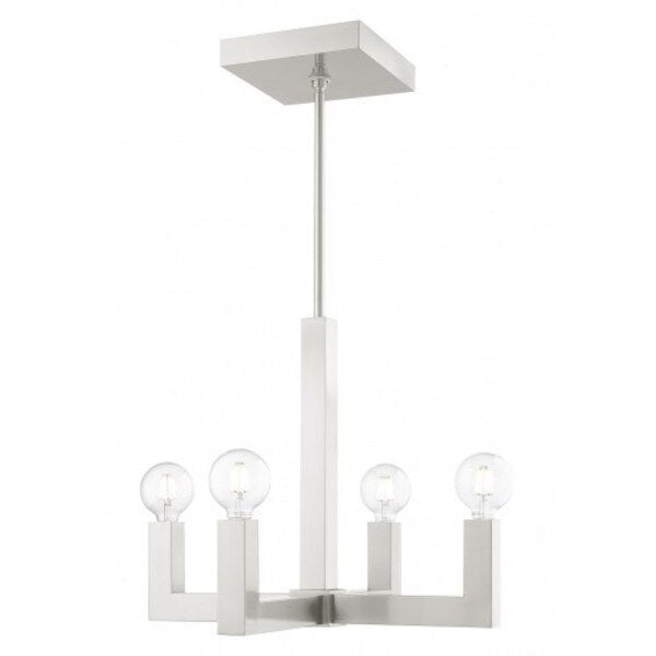Brushed Nickel Chandelier, 4 Light