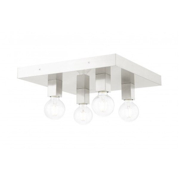 Brushed Nickel Flush Mount, 4 Light
