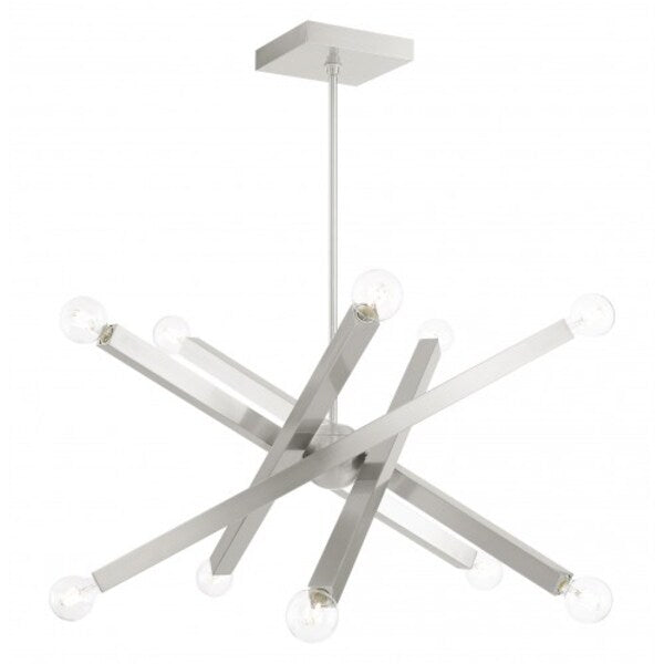 Brushed Nickel Chandelier, 10 Light