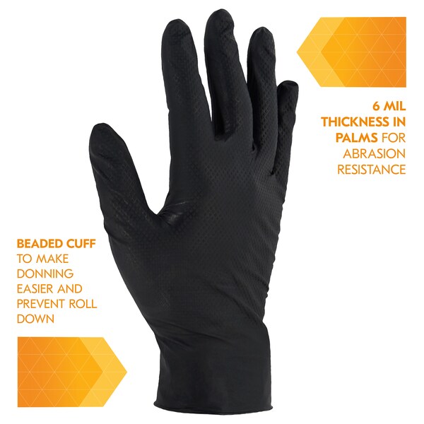 Disposable Glove, Nitrile, Black, S, 100 PK