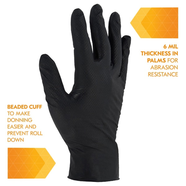 Disposable Glove, Nitrile, Black, M, 100 PK