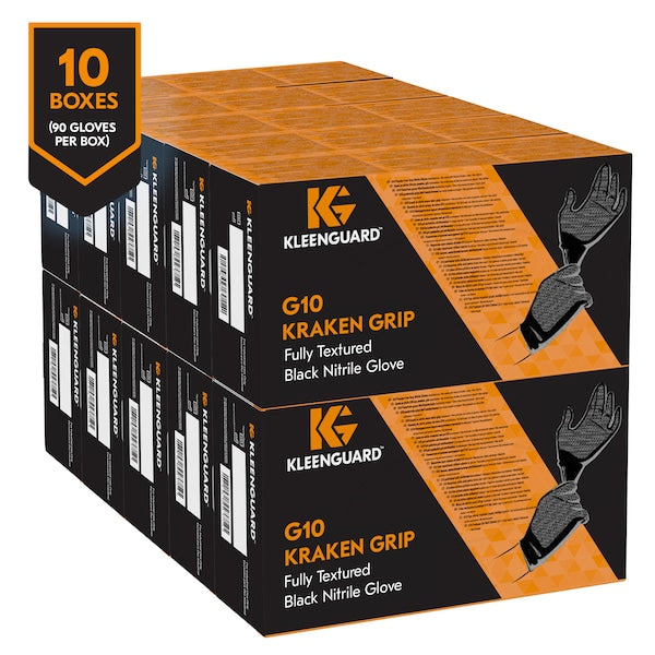 Disposable Glove, Nitrile, Black, 2XL, 90 PK