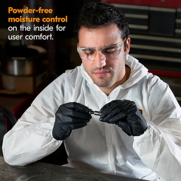 Disposable Glove, Nitrile, Black, 2XL, 90 PK