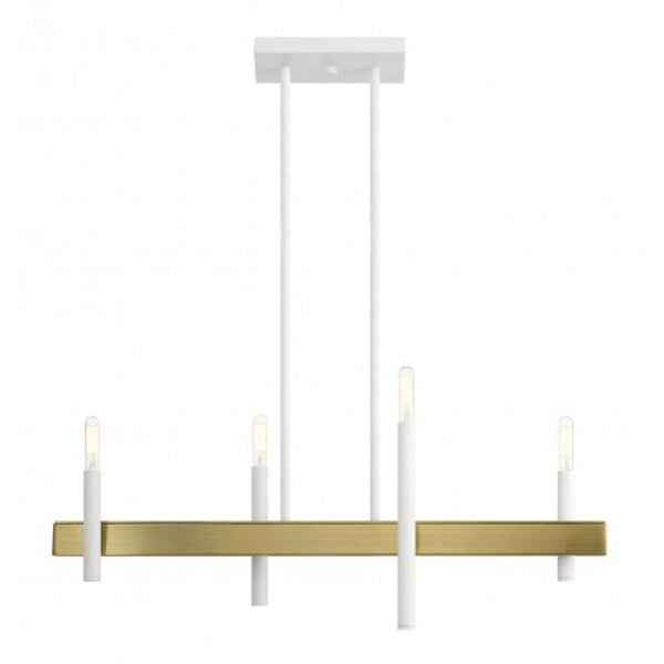 White with Antique Brass Accents Chandel