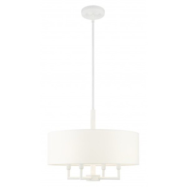 White Pendant Chandelier, 4 Light