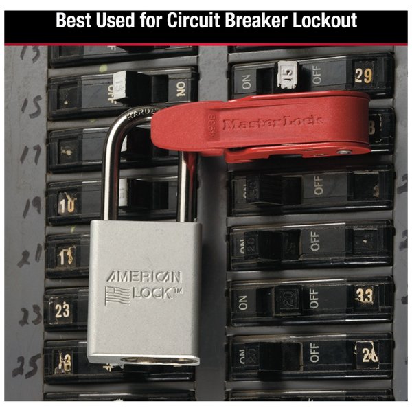 Grip Tight Circuit Breaker Lockout, Standard Single and Double Toggles, Clamp-On, Red