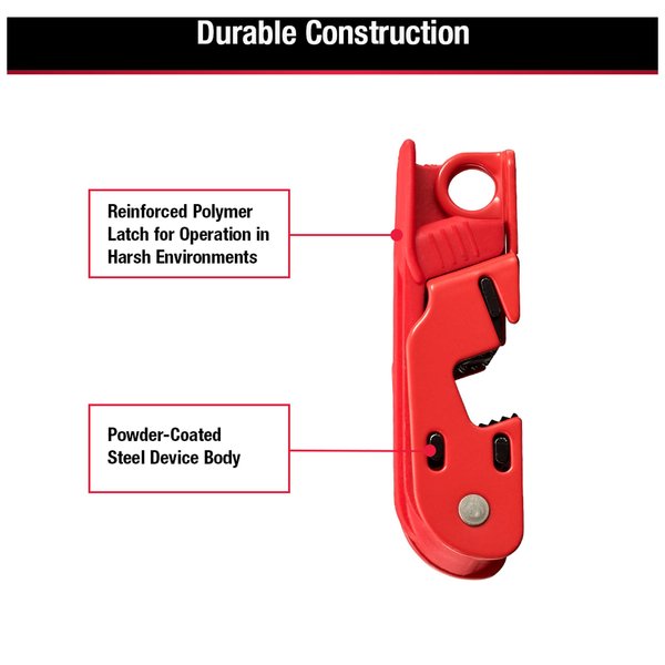 Grip Tight Circuit Breaker Lockout, Standard Single and Double Toggles, Clamp-On, Red