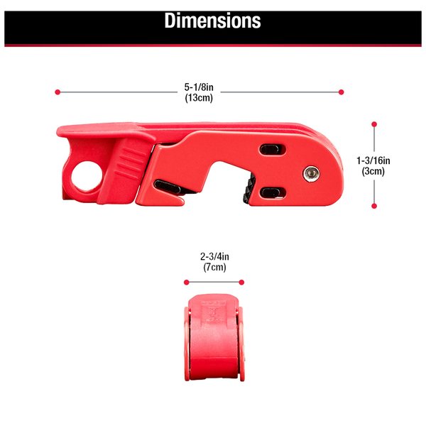 Grip Tight Circuit Breaker Lockout, Standard Single and Double Toggles, Clamp-On, Red