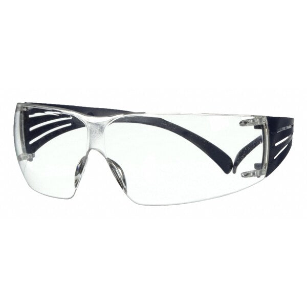 Safety Glasses, SecureFit 200 Series, Scotchgard Anti-Fog, Frameless, Blue Temples, Clear Lens