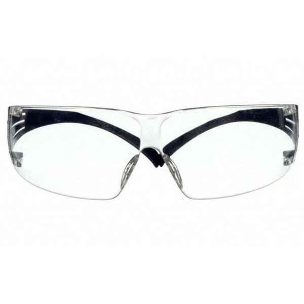Safety Glasses, SecureFit 200 Series, Scotchgard Anti-Fog, Frameless, Blue Temples, Clear Lens