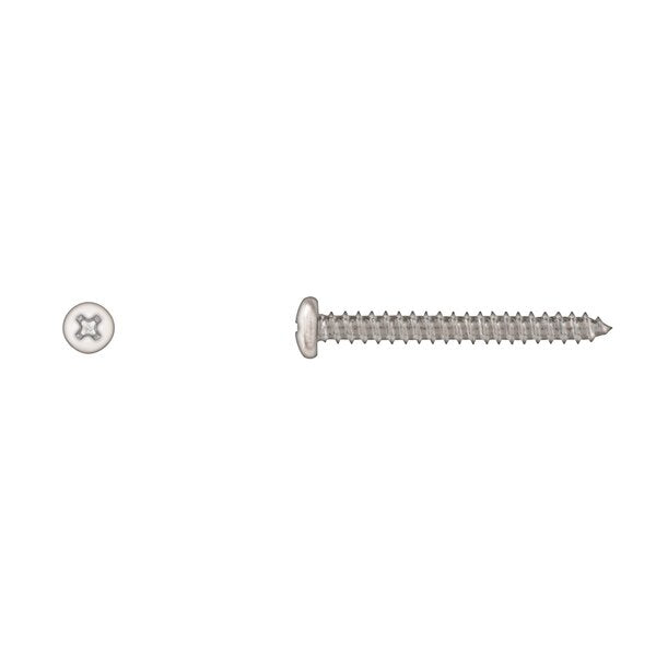 Sheet Metal Screw, #8 x 1-1/2 in, Zinc Plated Pan Head Phillips Drive