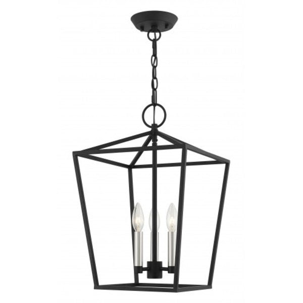 Black Convertible Semi Flush/Lantern, 3 L