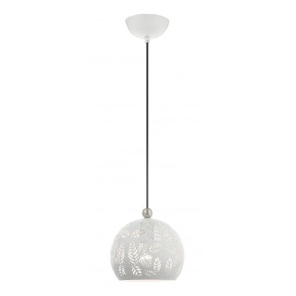 White with Brushed Nickel Accents Pendan