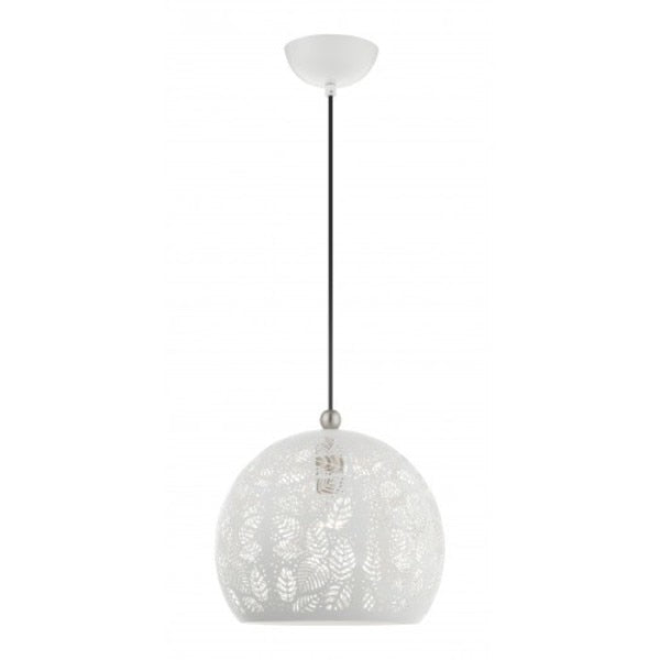 White with Brushed Nickel Accents Pendan