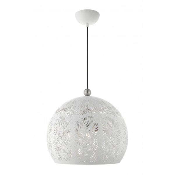 White with Brushed Nickel Accents Pendan