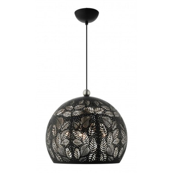 Black with Brushed Nickel Accents Pendan