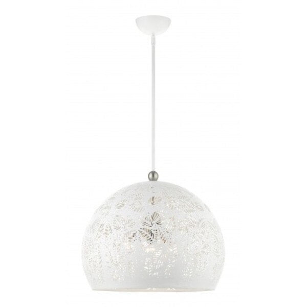 White with Brushed Nickel Accents Pendan