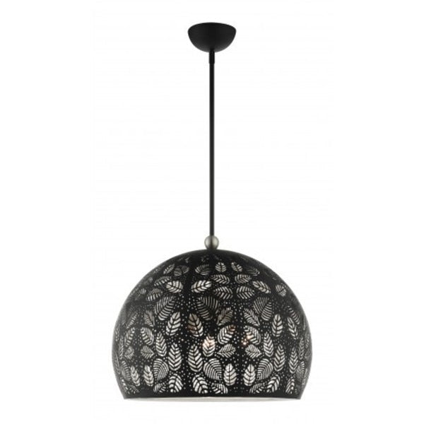 Black with Brushed Nickel Accents Pendan