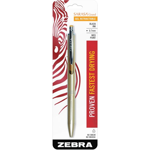 Sarasa Grand Retractable 0.7mm Gold Barrel/Black Ink 1pk