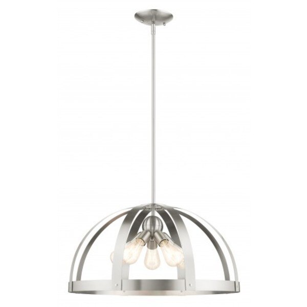 Brushed Nickel Pendant Chandelier, 5 Ligh